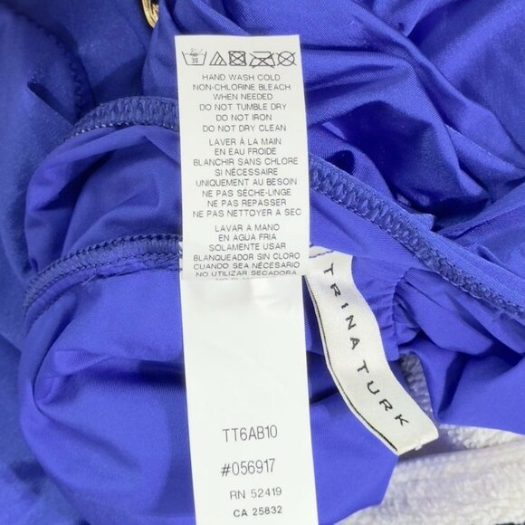 TRINA TURK Women's Swimsuit Open Tie Closure Gold-tone Metal Accent Size 4 - Picture 9 of 11